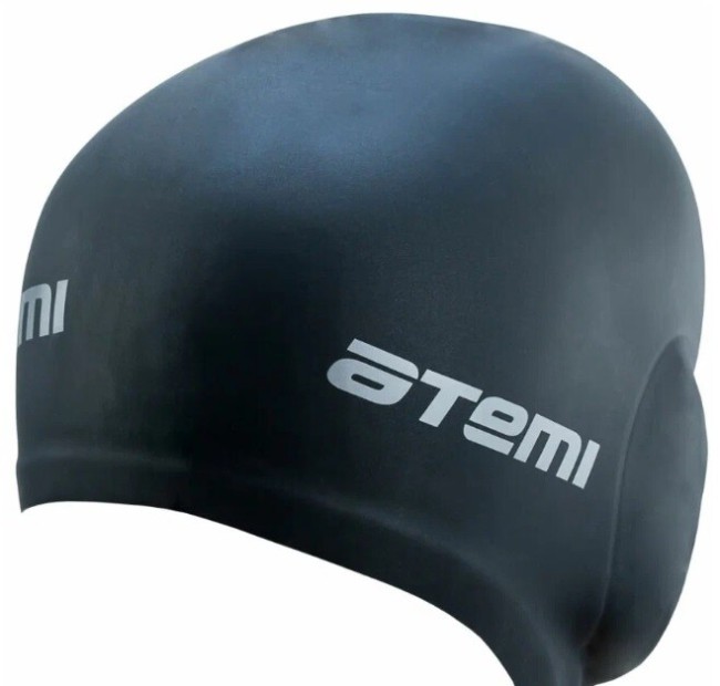 Шапочка для плавания Atemi EC101, c ушами, черный Шапочка для плавания Atemi EC101, c ушами, черный