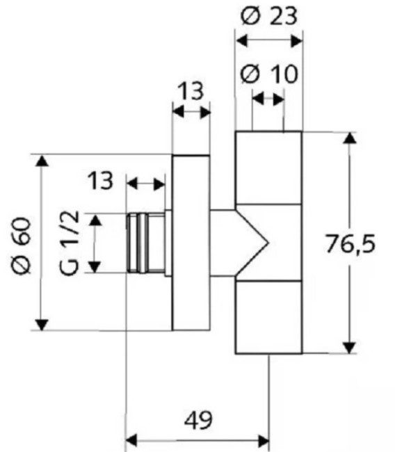Угловой вентиль Alcaplast Schell P165-ND