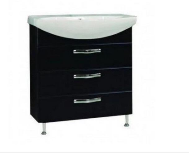 Тумба под раковину Aquaton Ария 80 Н (1A141301AA950) черный глянец