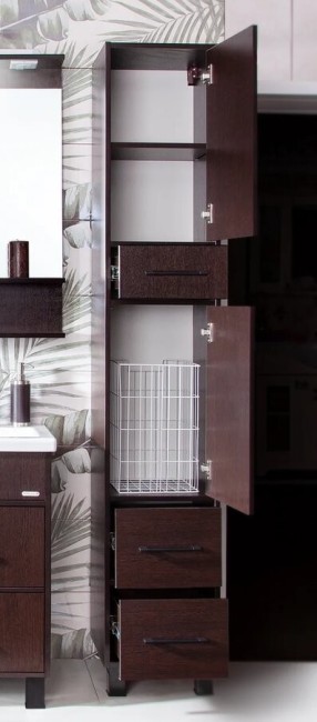 Шкаф-пенал Бриклаер Чили с корзиной венге Шкаф-пенал Бриклаер Чили с корзиной венге