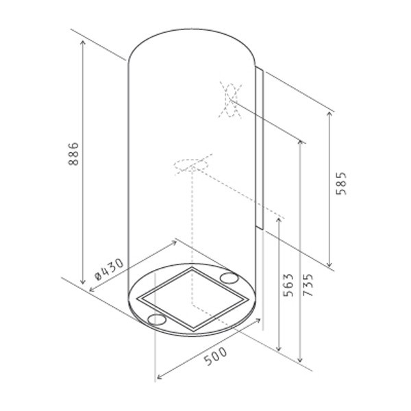 Каминная вытяжка Jetair Pipe IX/A/43
