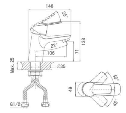 Смеситель для раковины D&K Bayern Arbeo DA1242101