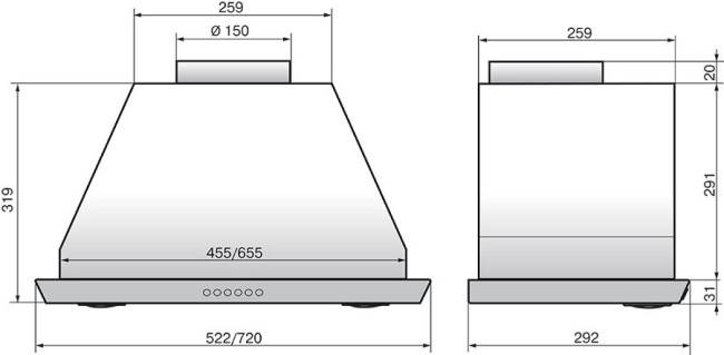 Встраиваемая вытяжка Elikor S4 52Н-700-Э4Г нержавейка Встраиваемая вытяжка Elikor S4 52Н-700-Э4Г нержавейка