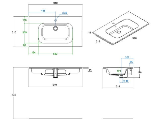 Раковина Berloni Bagno LAVQADINCXR55190