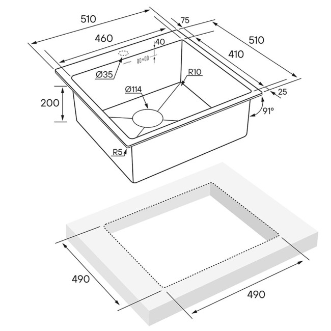 Кухонная мойка Paulmark KRONER нержавеющая сталь Кухонная мойка Paulmark KRONER нержавеющая сталь
