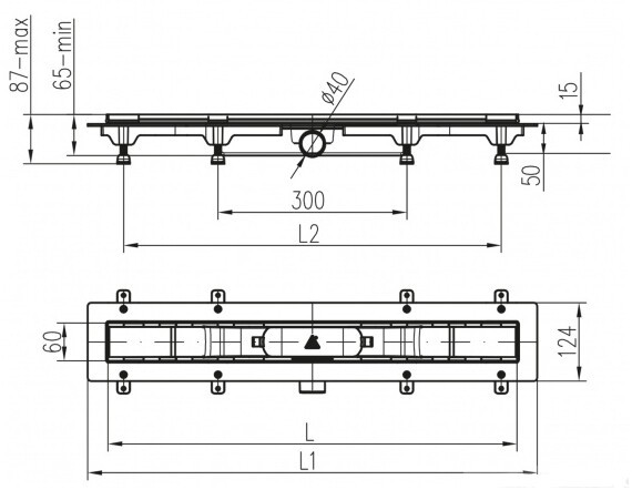 Водоотводящий желоб Alpen Basic ALP-650B1 Водоотводящий желоб Alpen Basic ALP-650B1