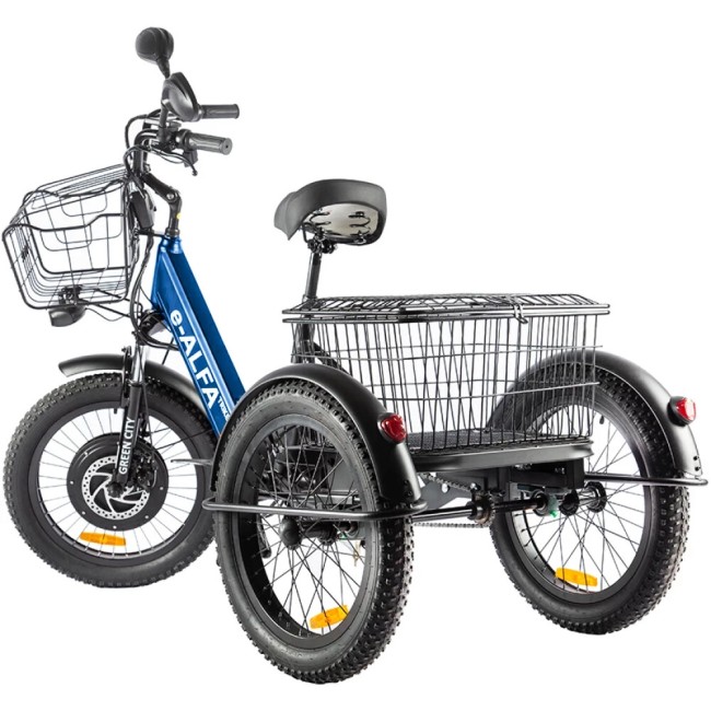 Трицикл Green City e-ALFA Trike синий-2787 Трицикл Green City e-ALFA Trike синий-2787