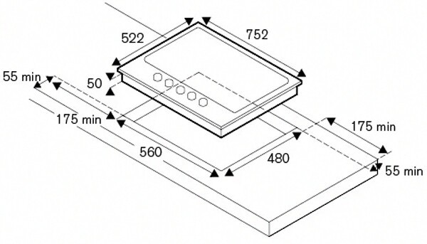 Встраиваемая газовая варочная панель Bertazzoni P755CPROX Встраиваемая газовая варочная панель Bertazzoni P755CPROX