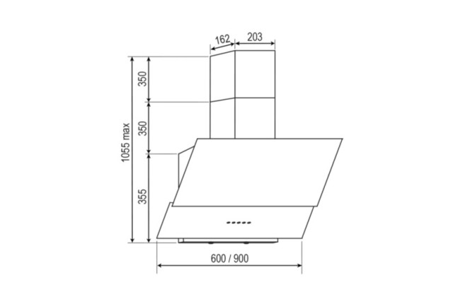 Каминная вытяжка Rainford RCH 3632 White glass
