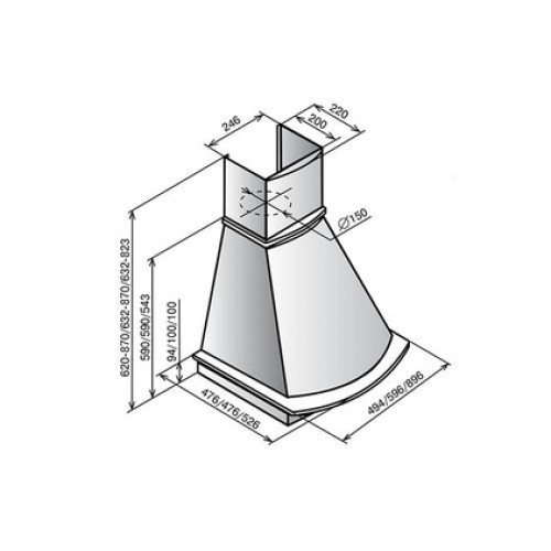 Каминная вытяжка Elikor AC 6634 W1