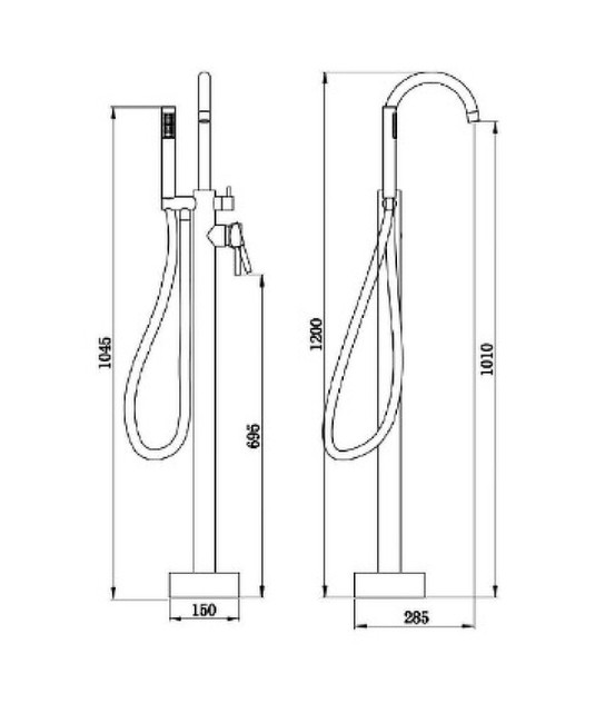Смеситель напольный для ванны BochMann BRAIES Brush nickel (BM8922)