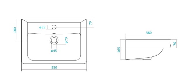 Раковина Santek Тигода-55 мини (1WH302127)