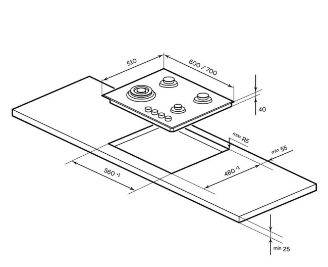 Встраиваемая газовая варочная панель Lex GVG 643A BBL Встраиваемая газовая варочная панель Lex GVG 643A BBL