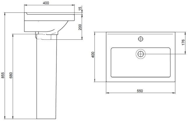 Раковина Santeri Визит ( 1.3115.3.S00.11B.0) белый