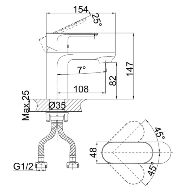 Смеситель для раковины D&K Bayern Purer DA1252101