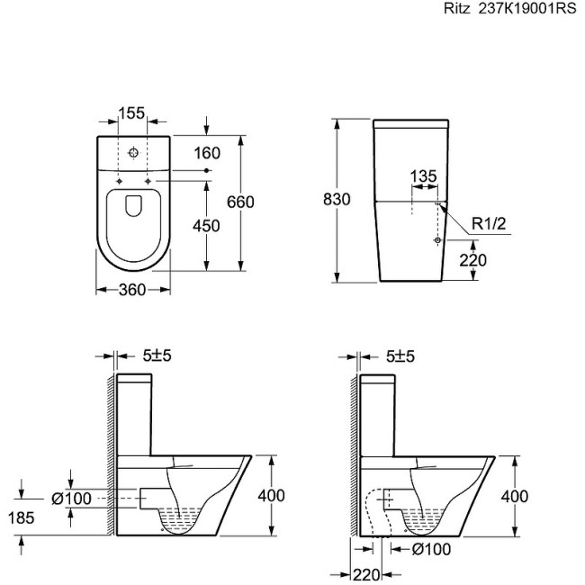 Унитаз Ambassador Ritz 237K19001RS
