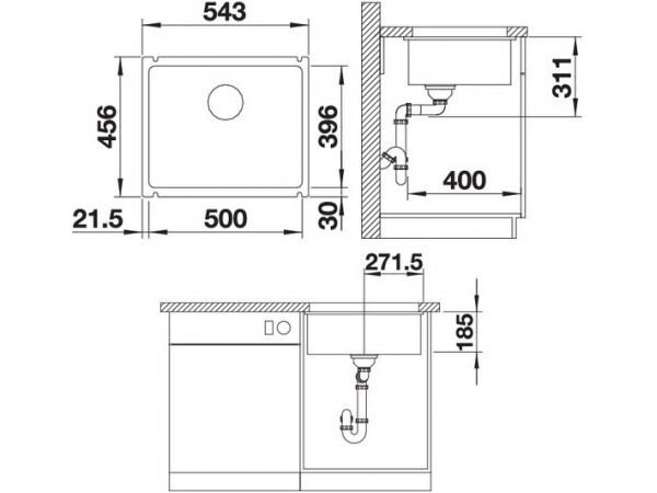 Кухонная мойка Blanco Subline 500-U глянцевый белый (514506) Кухонная мойка Blanco Subline 500-U глянцевый белый (514506)