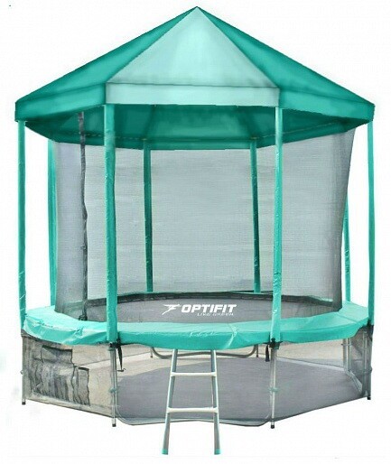 Батут Optifit Like 10ft Green с зеленой крышей