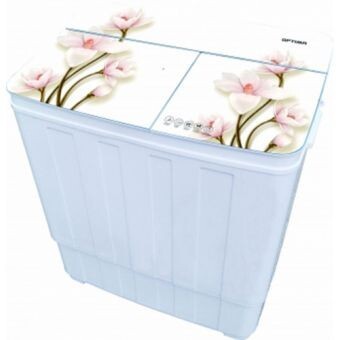 Стиральная машина Optima МСП-107СТ белое стекло/белые цветы