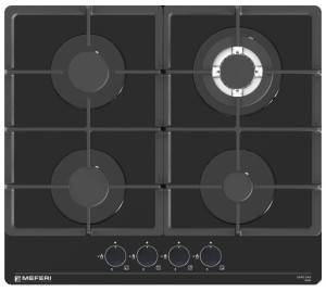 Встраиваемая газовая варочная панель Meferi MGH604BK GLASS Power