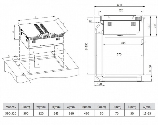 Встраиваемая индукционная варочная панель Korting HIBH 68980 NB