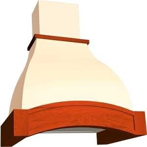 Каминная вытяжка Elikor Аркада 60 кремовый/дуб рустика/галоген