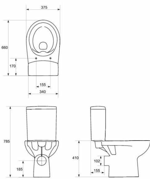Чаша унитаза Cersanit Nature S-MK-NTR_COn_010/011