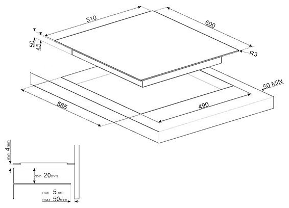 Встраиваемая электрическая варочная панель Smeg SE364EMTB