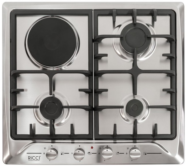 Встраиваемая комбинированная варочная панель Ricci RKN-4T 1031 IX Встраиваемая комбинированная варочная панель Ricci RKN-4T 1031 IX