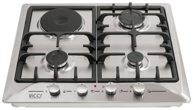 Встраиваемая комбинированная варочная панель Ricci RKN-4T 1031 IX Встраиваемая комбинированная варочная панель Ricci RKN-4T 1031 IX