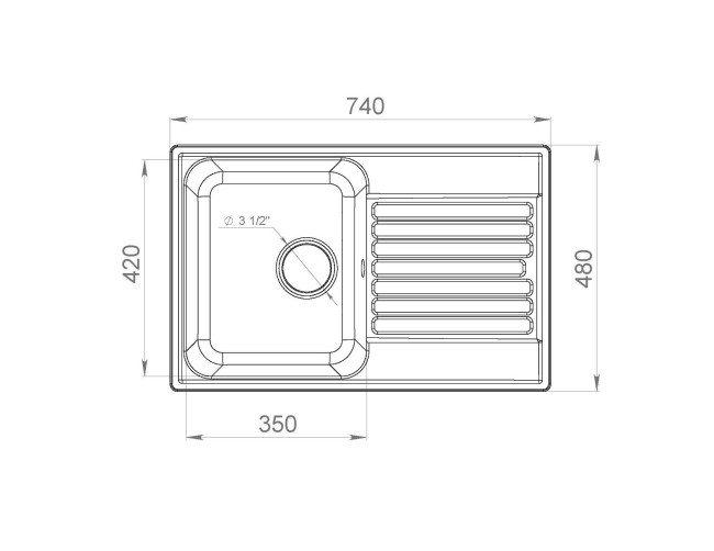Кухонная мойка Lex Geneva 740 Black