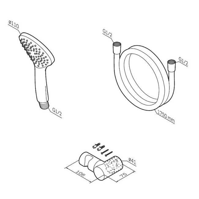 Душевой гарнитур AM.PM Gem F0119022