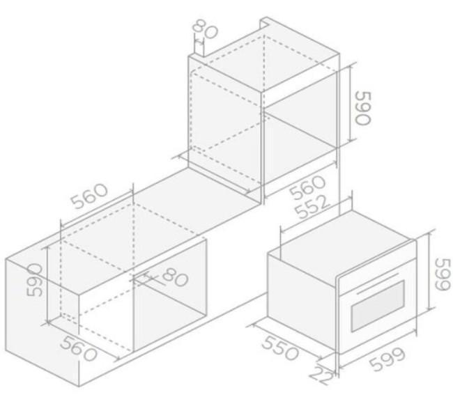 Встраиваемый электрический духовой шкаф Elica VIRTUS MULTI 60 TFT BL