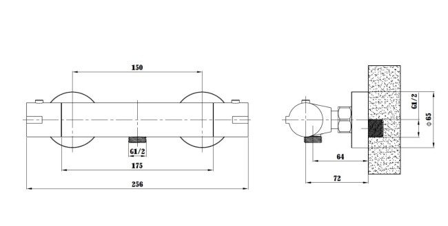 Термостат для душа Esko Mikros (T3080) Black Термостат для душа Esko Mikros (T3080) Black