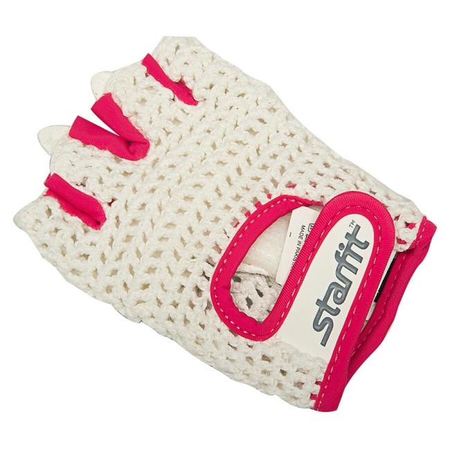 Перчатки для фитнеса Starfit SU-110 белый/розовый XS Перчатки для фитнеса Starfit SU-110 белый/розовый XS