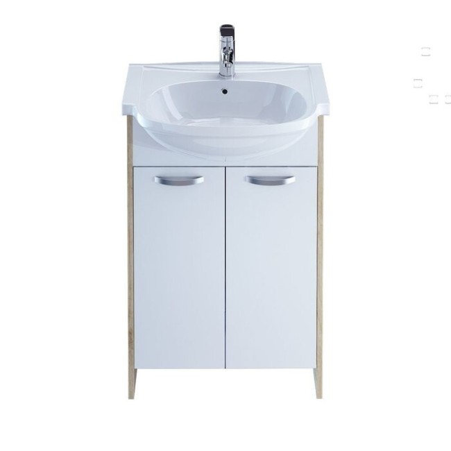 Тумба с раковиной Milardo Volga 60 (VOL60W2M95K) белый/дерево Тумба с раковиной Milardo Volga 60 (VOL60W2M95K) белый/дерево