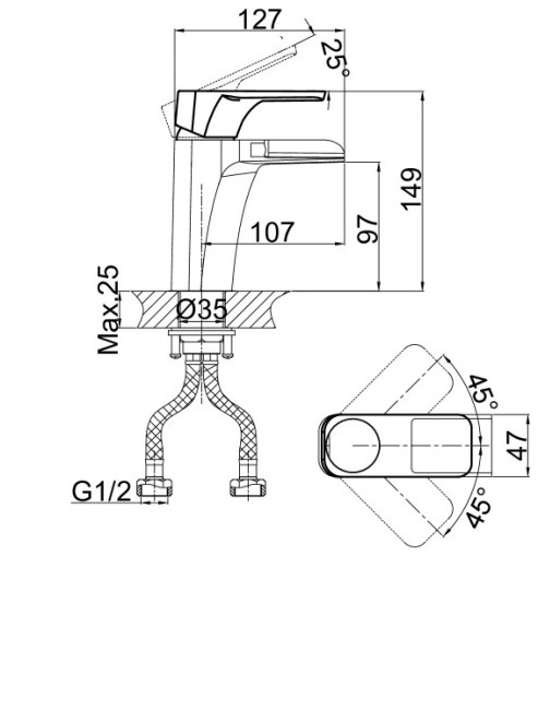 Смеситель для раковины D&K Berlin Freie DA1432801