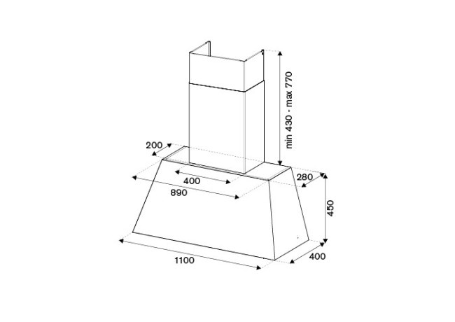 Каминная вытяжка Bertazzoni KR110HER1NEDC Каминная вытяжка Bertazzoni KR110HER1NEDC