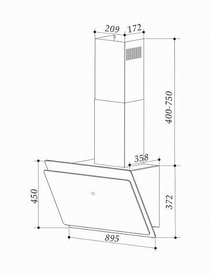 Каминная вытяжка Exiteq EX-1129 black