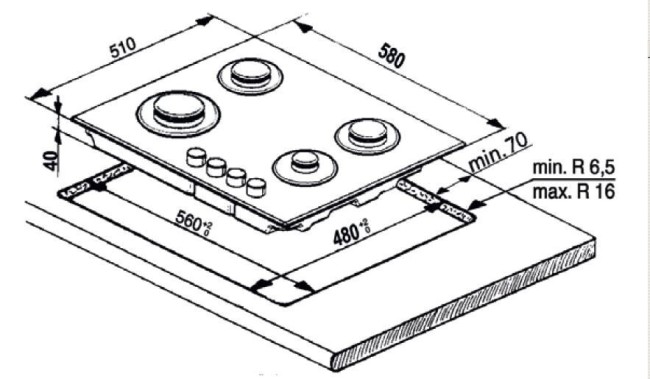 Встраиваемая газовая варочная панель Indesit THP 642 IX/I