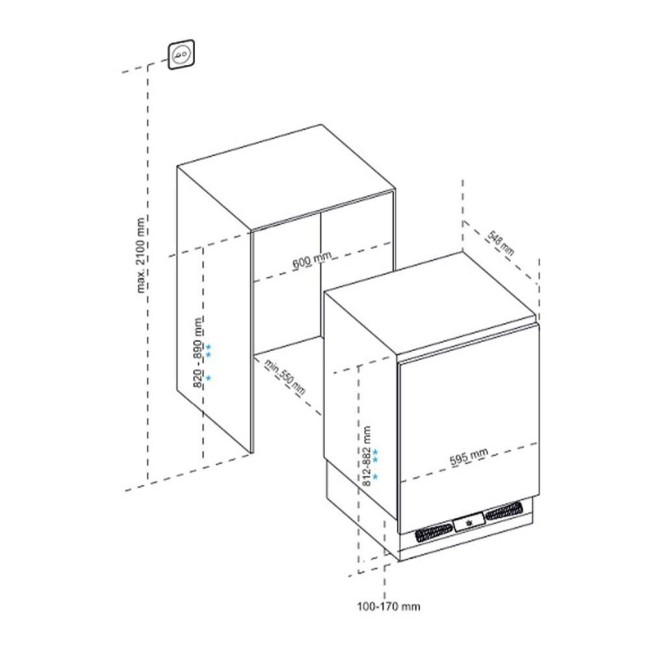 Встраиваемый холодильник Korting KSI8181