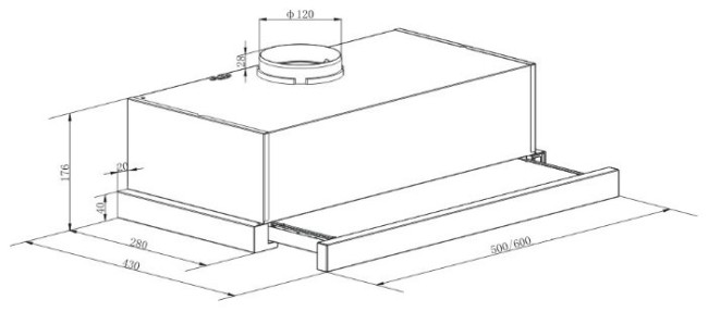Встраиваемая вытяжка Lex Hubble G 500 black