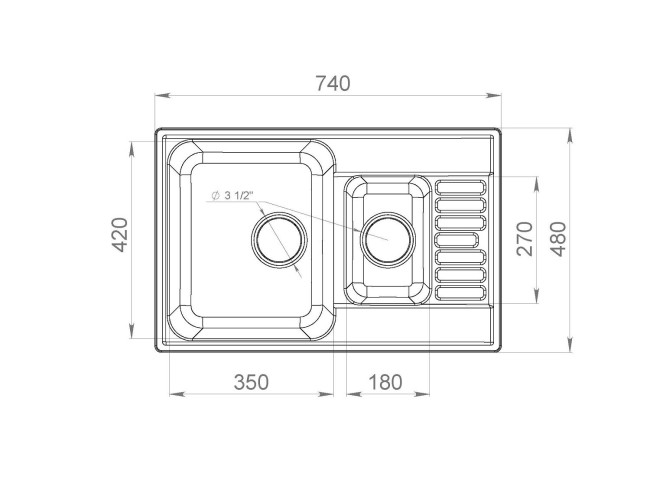 Кухонная мойка Lex St. Moritz 740 White Кухонная мойка Lex St. Moritz 740 White