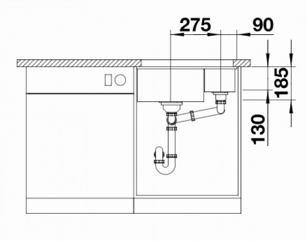 Кухонная мойка Blanco Subline 350/150-U глянцевый/магнолия (523742) Кухонная мойка Blanco Subline 350/150-U глянцевый/магнолия (523742)