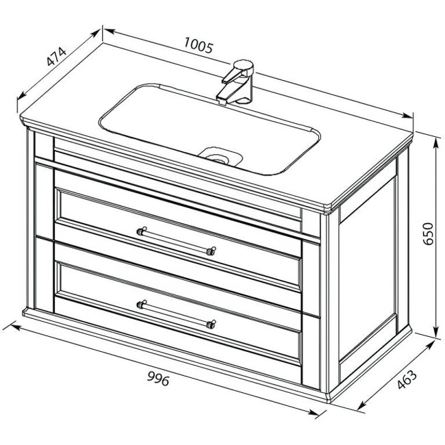 Тумба с раковиной Aquanet Бостон 100 ясень (Flat) (263058) Тумба с раковиной Aquanet Бостон 100 ясень (Flat) (263058)