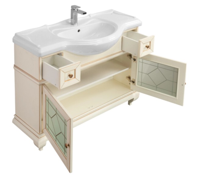 Тумба под раковину Aquaton Беатриче 105 (1A187201BEM60) слоновая кость/патина