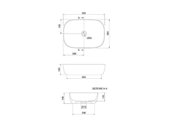 Раковина накладная Scarabeo GLAM (1804) White