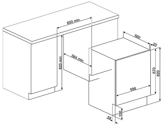 Встраиваемая стиральная машина Smeg LSTA127