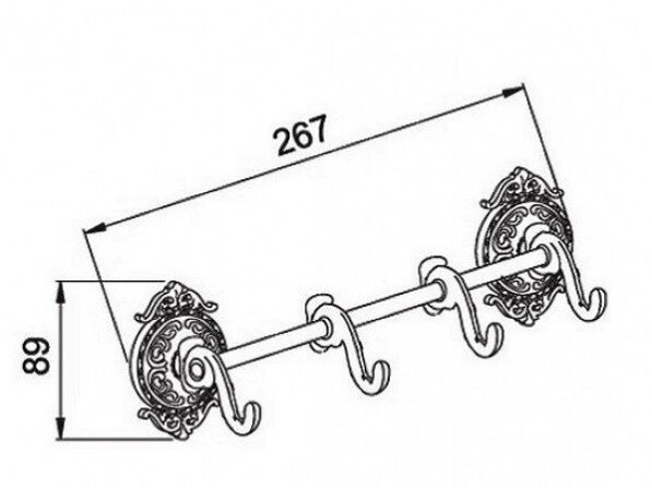 Планка на 4 крючка Hayta Gabriel Classic Gold 13902-4/GOLD Планка на 4 крючка Hayta Gabriel Classic Gold 13902-4/GOLD