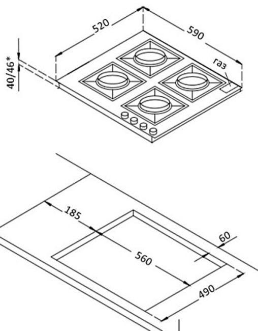 Встраиваемая газовая варочная панель Korting HGG 6911 CTRW Встраиваемая газовая варочная панель Korting HGG 6911 CTRW